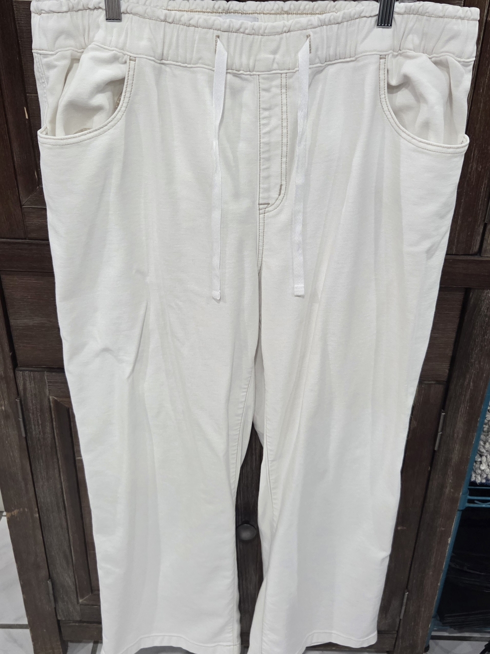 Lane Bryant Off-White Drawstring Casual Pants Size 20